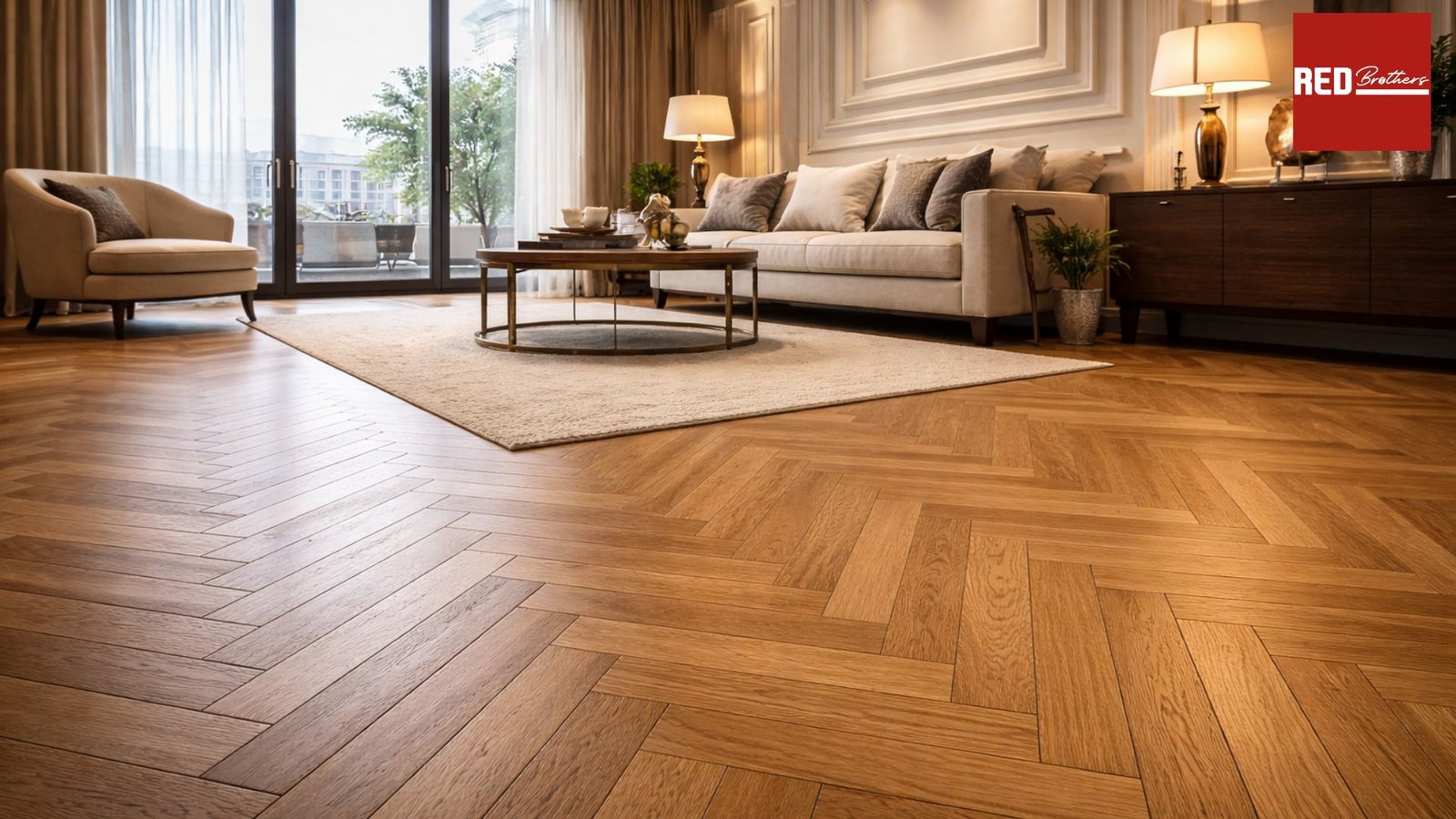 Sàn Gỗ Xương Cá Cho Phòng Khách Sang Trọng