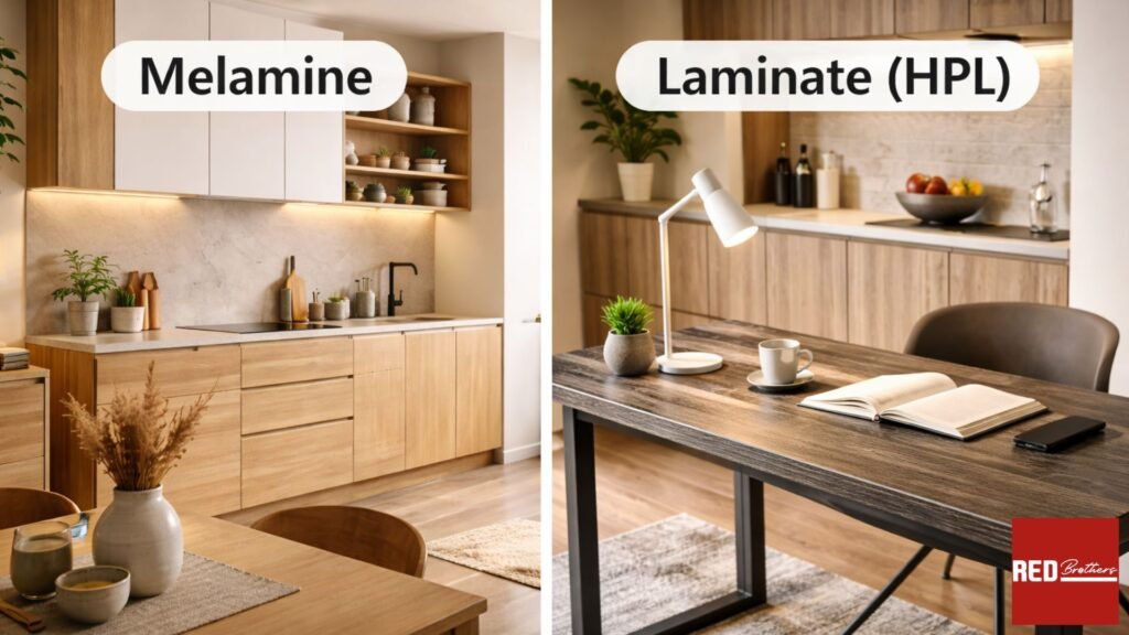 So sánh Melamine và Laminate trong nội thất