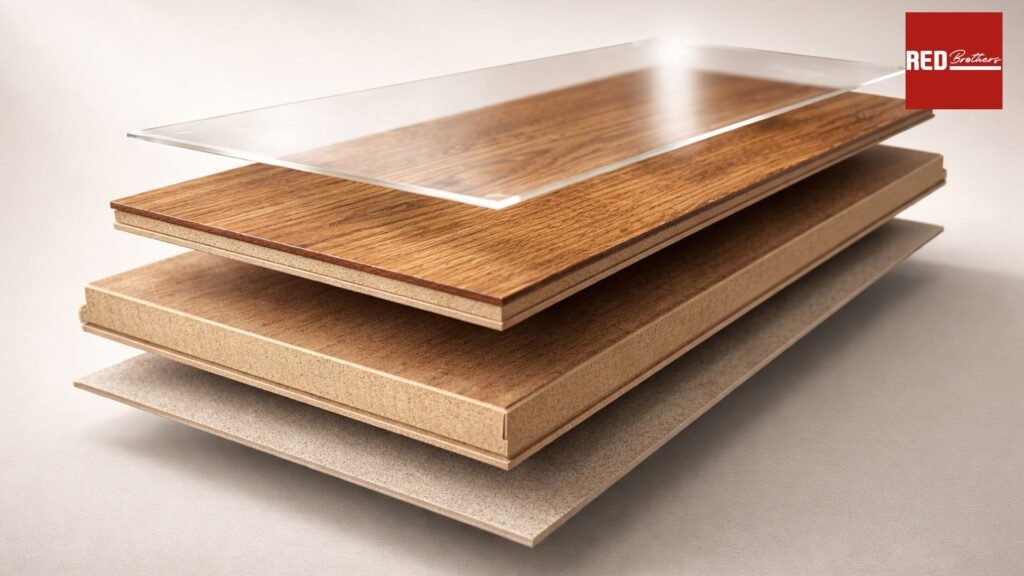 Tiêu chuẩn AC phụ thuộc vào lớp phủ nào_ Cấu tạo sàn gỗ công nghiệp quyết định độ bền